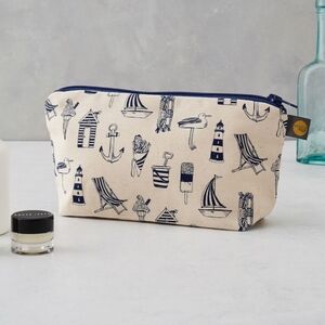 Victoria Eggs Nautical Print Cosmetic Bag 9"